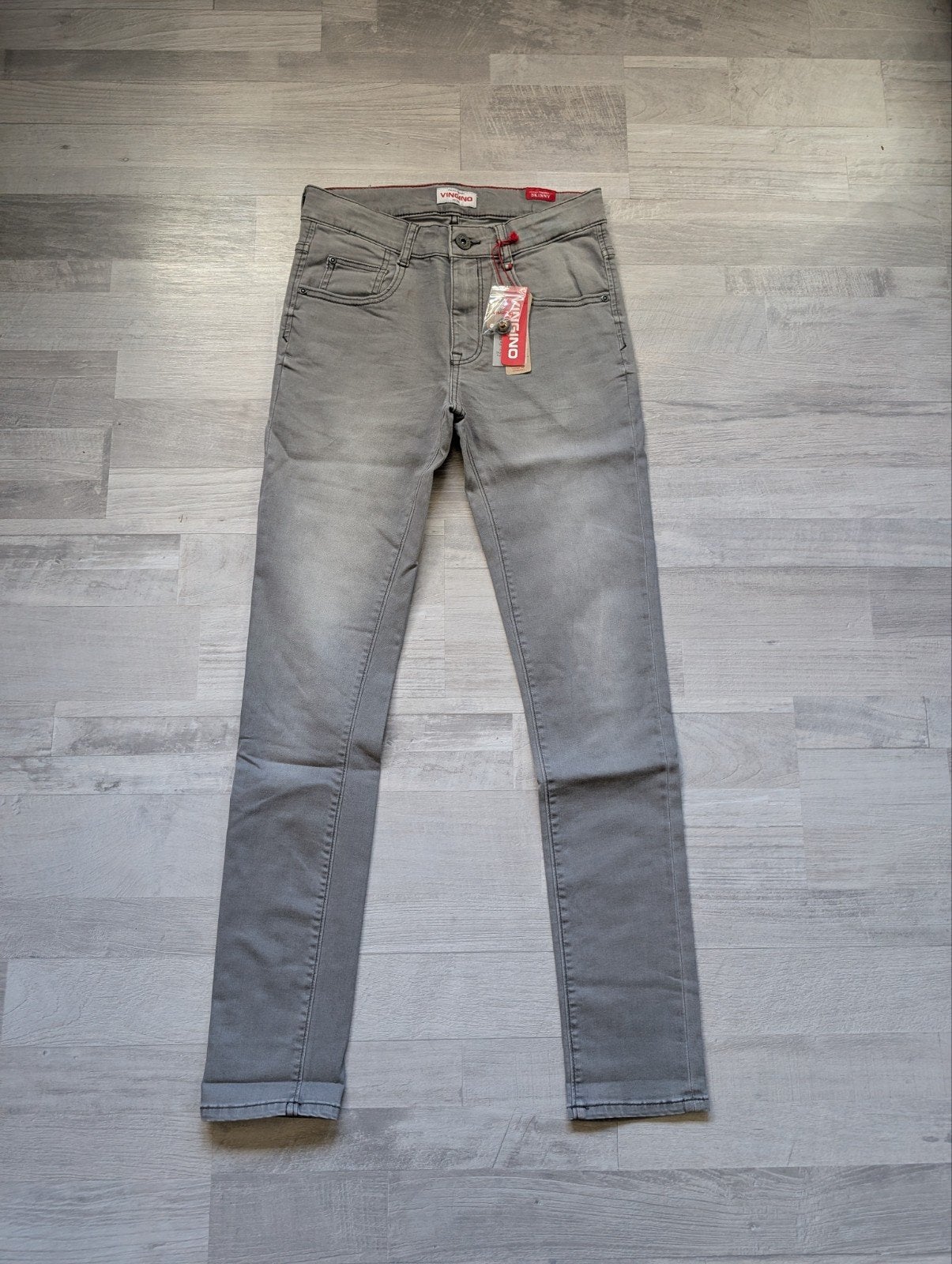 Vingino Skinny Jeans Grijs maat 164 - Nieuw met kaartjes, Broek, Nieuw, Ophalen of Verzenden, Vingino