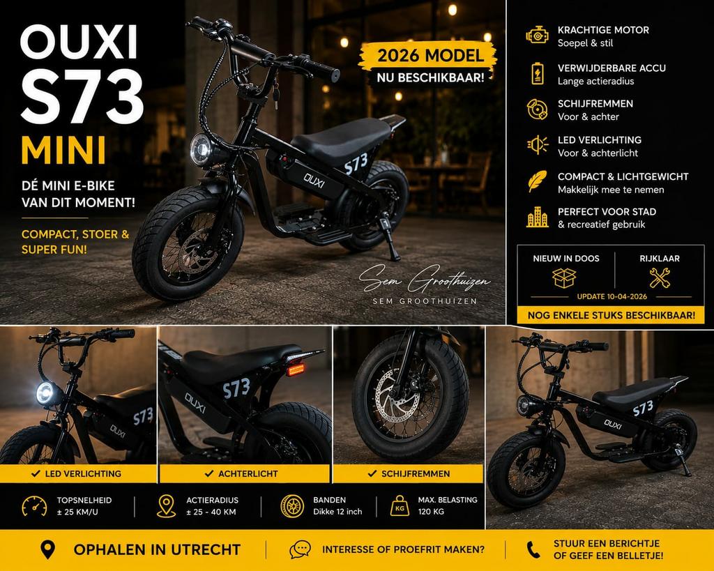 Ouxi S73 Mini - 2026 Model - Rijklaar, Kinderen en Baby's, Ophalen of Verzenden, Nieuw