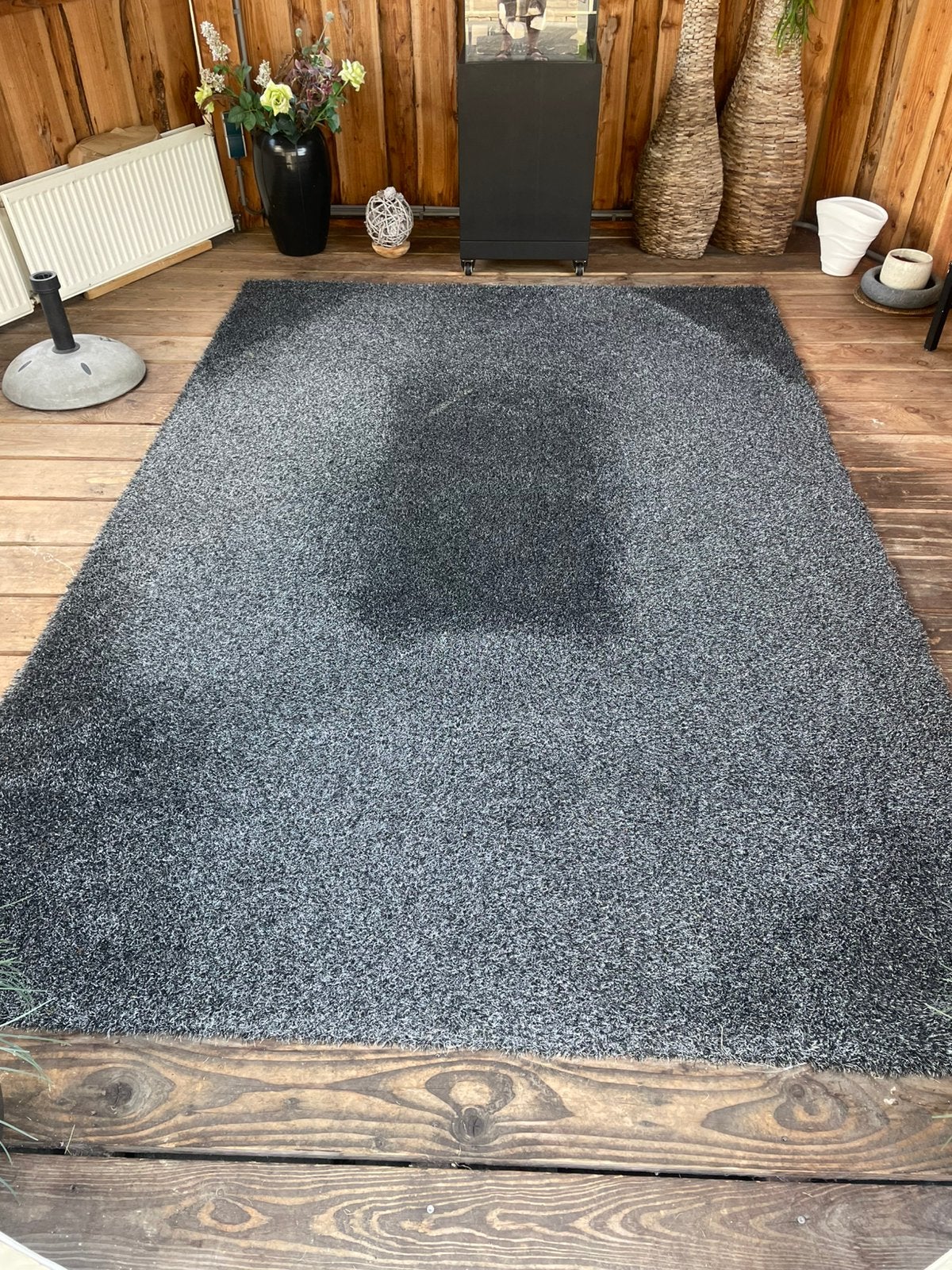 Vloerkleed voor buiten 2x3 meter, grijs, Ophalen, Gebruikt, Kunststof, Buiten
