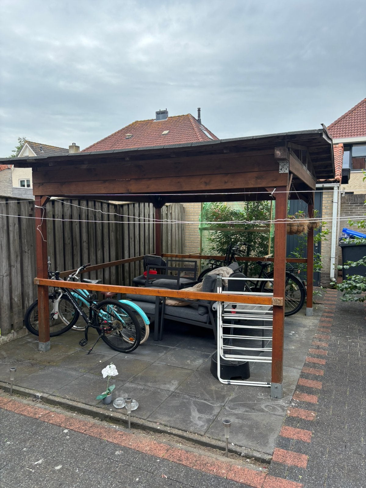 houten overkapping 3x 3 meter  voor tuin of terras, Tuin en Terras, Overkappingen, Ophalen of Verzenden, Gebruikt, Tuinpaviljoen