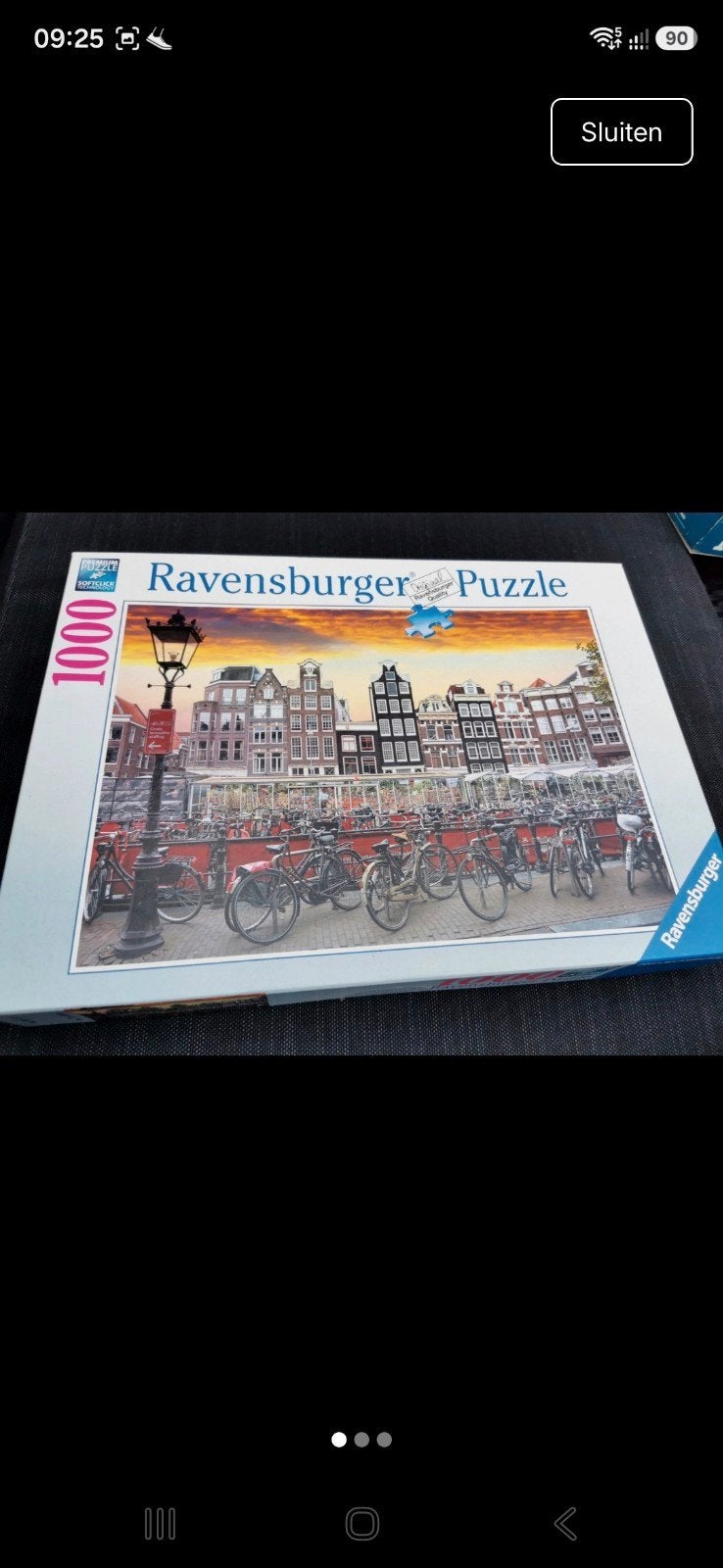 Ravensburger Legpuzzel Amsterdam Fietsen 1000 stukjes, Ophalen of Verzenden, 500 t/m 1500 stukjes, Zo goed als nieuw, Legpuzzel