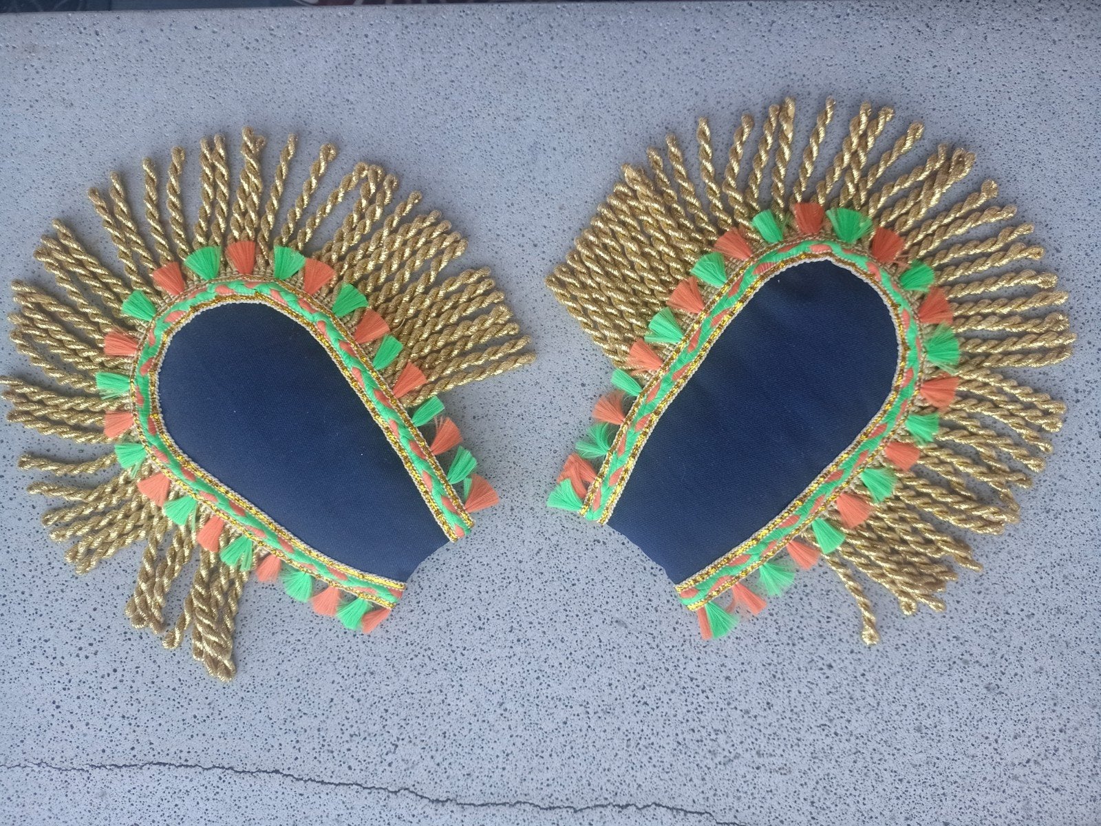 Donkerblauwe epauletten Kruikenstad Ibiza lint, Kleding | Dames, Ophalen of Verzenden, Nieuw, Carnaval, Accessoires