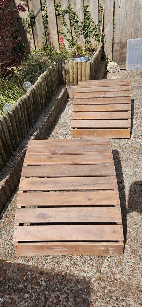 Voetenbank aridondack hardhout 1 over, Ophalen, Zo goed als nieuw, Hout