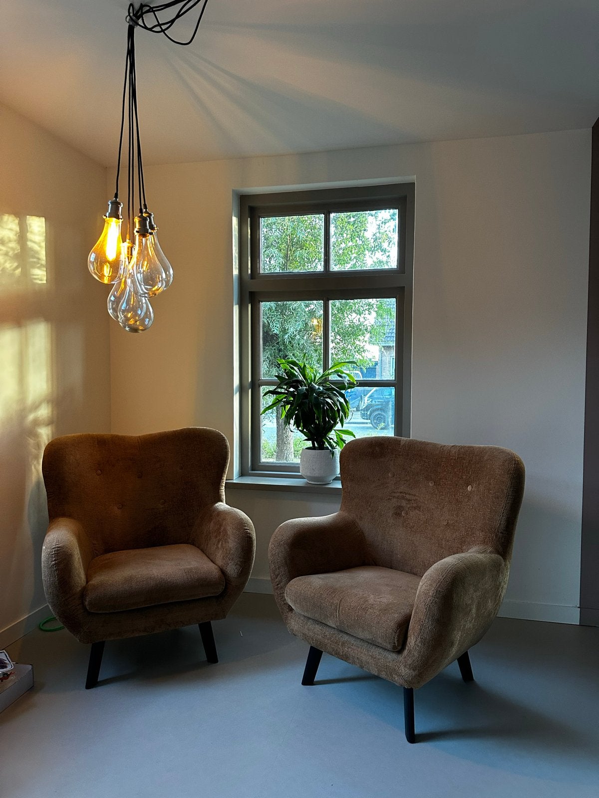 2x Fauteuil Viborg - stof - bruin - Leen Bakker, Ophalen, Gebruikt, Stof, 75 tot 100 cm