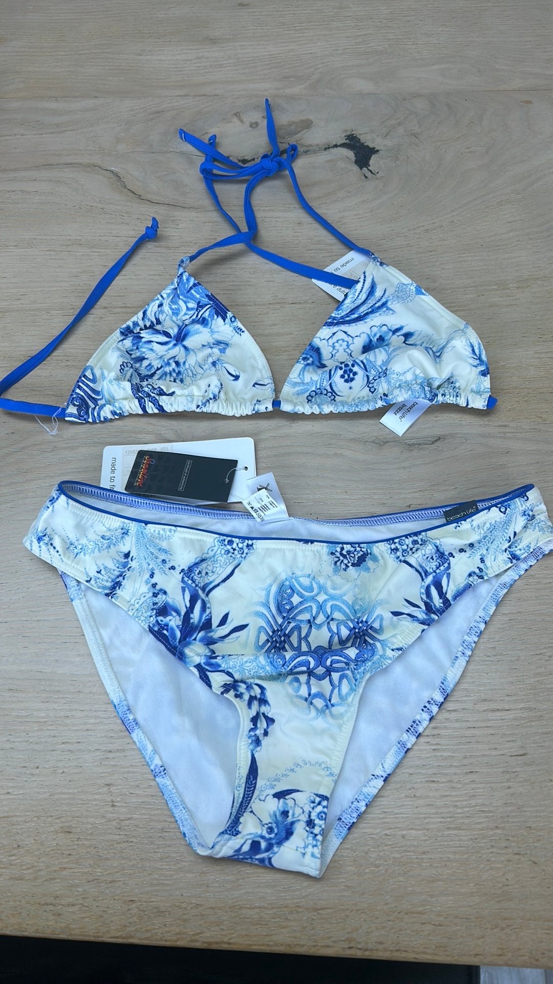 Beach life bikini maat 42 nieuw blauw triangel zomer strand, Ophalen of Verzenden, Zo goed als nieuw, Blauw, Bikini