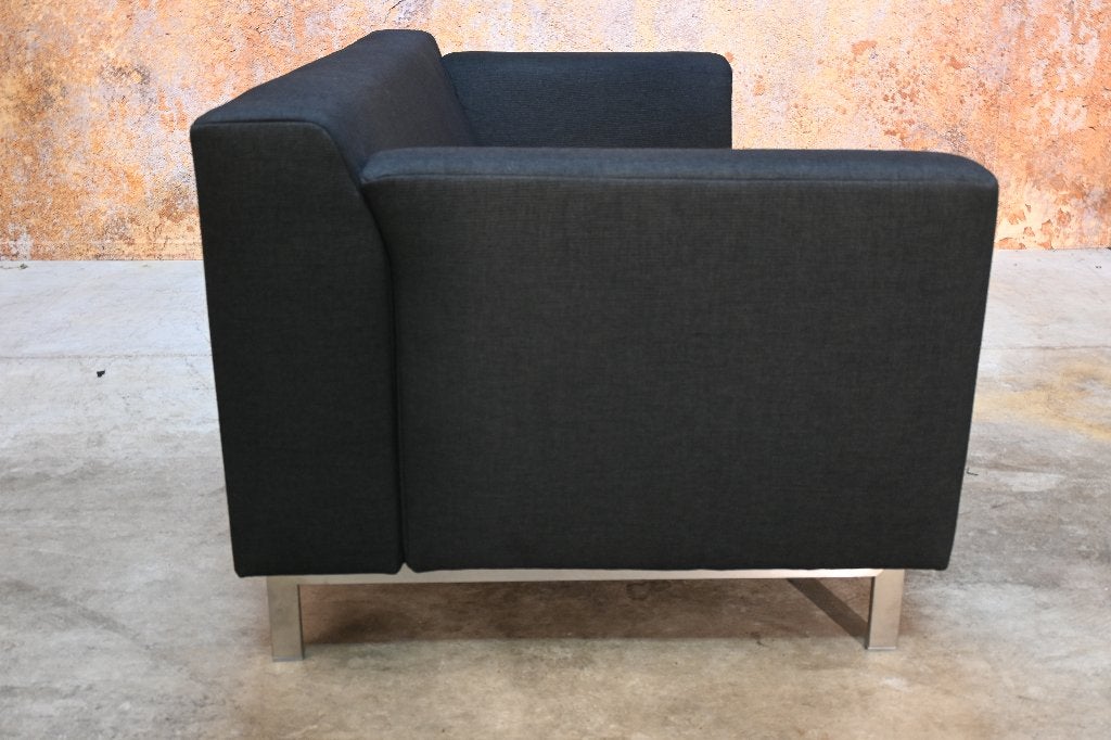 ZGANieuw zwarte stoffen Rolf Benz Linea design bank, Rolf benz, Rolf benz, Tweepersoons, 75 tot 100 cm