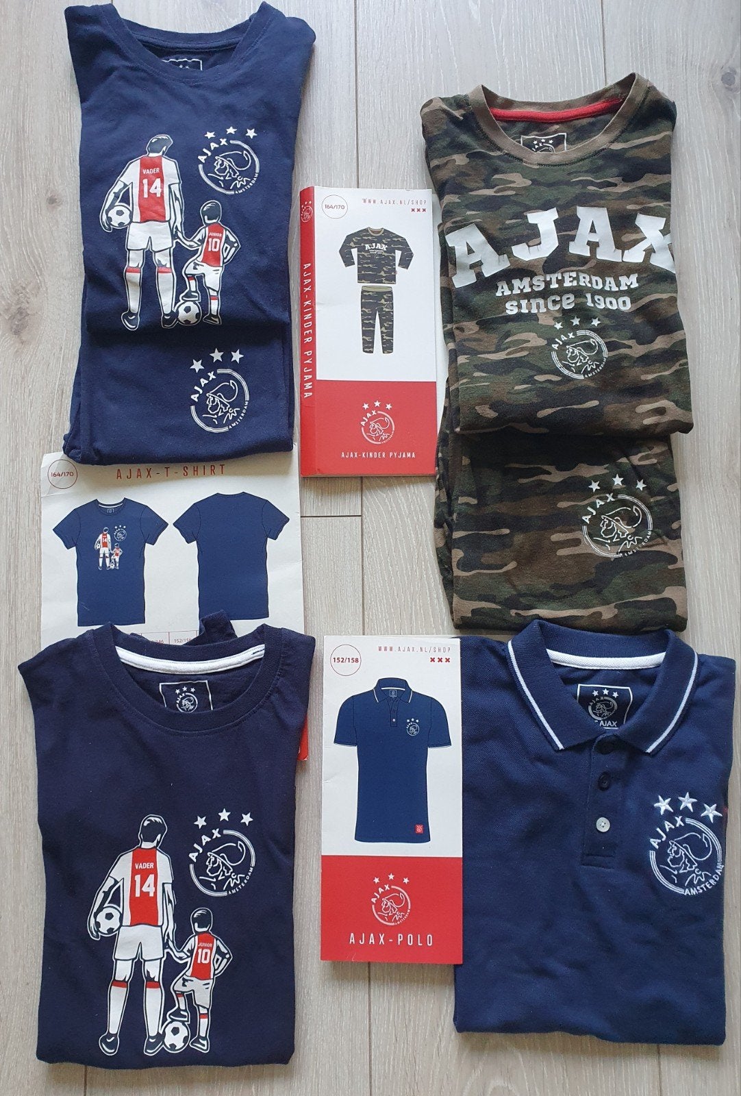Ajax Pakket Maat 152/164 Polo,Pyjama, Shirt,, Ophalen of Verzenden, Zo goed als nieuw, Maat 152