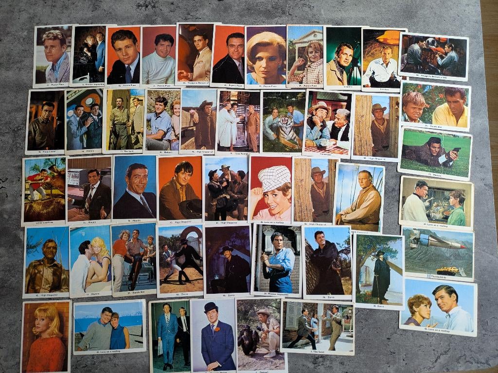 MONTY PLAATJES JAREN 60 TV PROGRAMS SERIES 47X, Verzenden, Gebruikt, Meerdere plaatjes