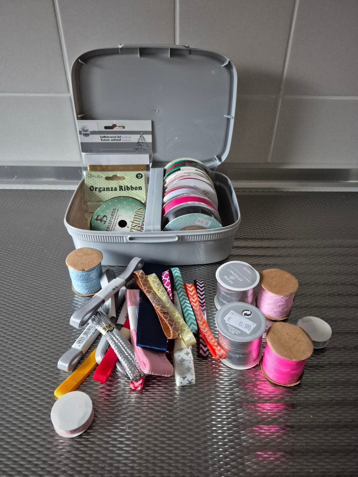 OPBERGBOX MET LINT NIEUW, Hobby en Vrije tijd, Ophalen, Nieuw