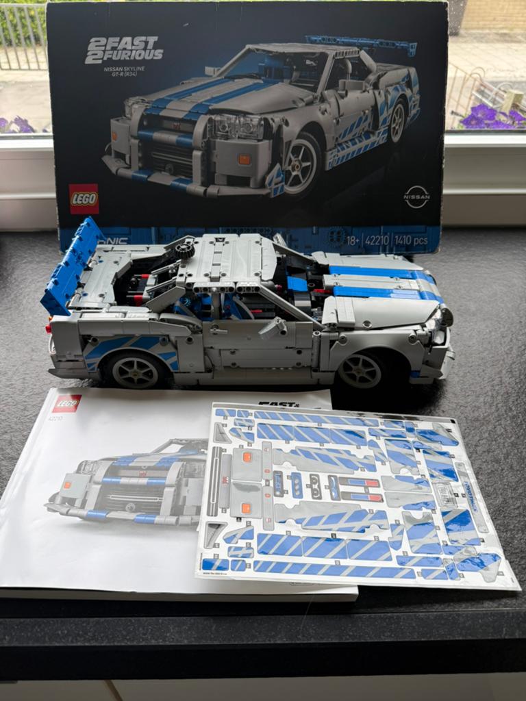 Lego Technic 42210 Nissan skyline GT-R R34 2fast 2furious, Lego, Ophalen of Verzenden, Zo goed als nieuw, Compleet
