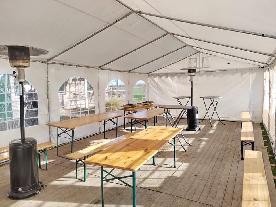 Biertafels te huur 70x220cm inclusief banken, Ophalen, Gebruikt, Overige