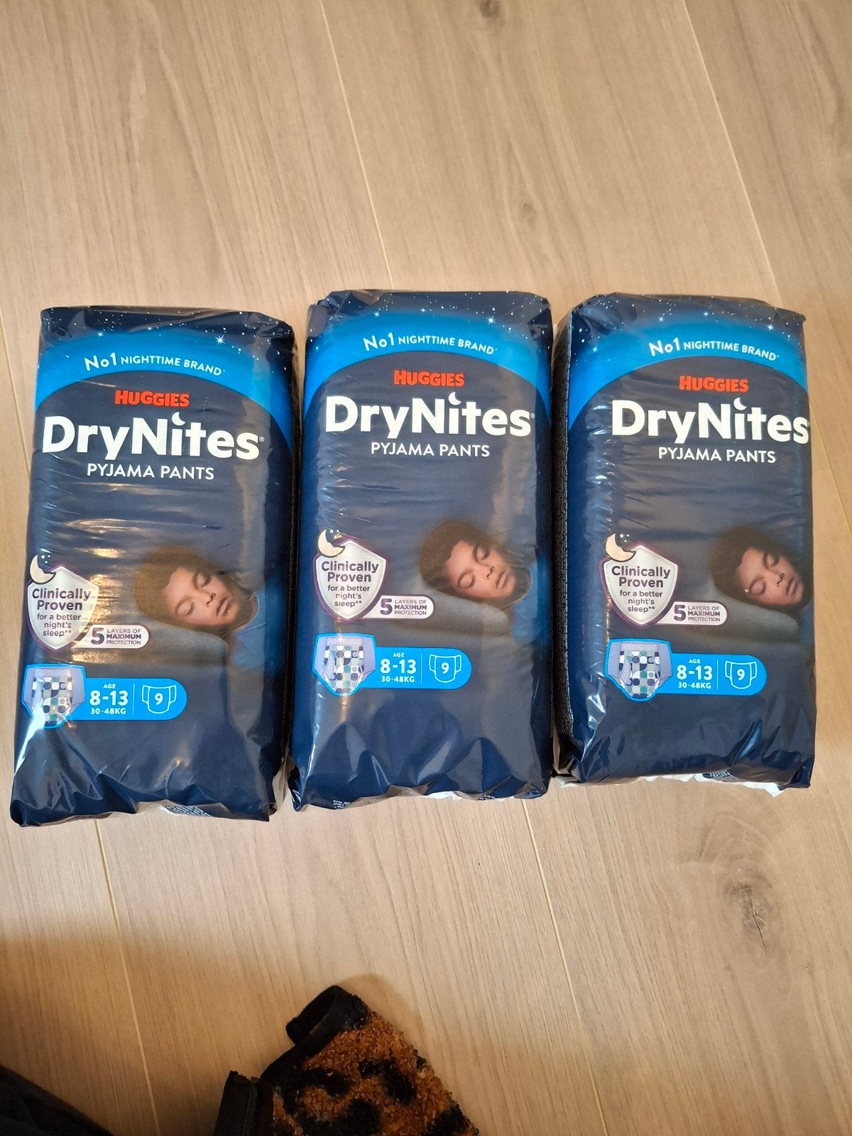 3x Huggies DryNites Pyjama Pants 8-13 jaar (30-48kg), Ophalen of Verzenden, Nieuw