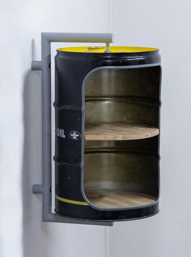 Industriële Wandkast – 360 Draaibare Kroon-Oil Drum, Ophalen, Nieuw