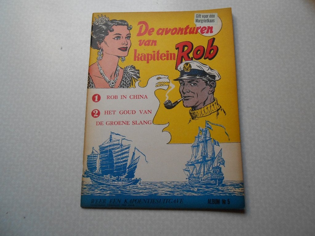 Kapitein Rob in China + Het goud van de Groene Slang 1959, Eén stripboek, Ophalen of Verzenden, Zo goed als nieuw, P.Kuhn