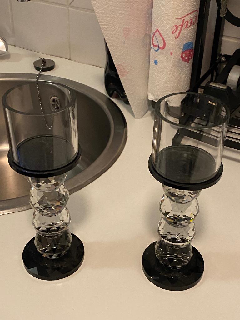 Te koop 2x een waxinelichthouder, Ophalen of Verzenden, Zo goed als nieuw, Overige materialen, Kandelaar