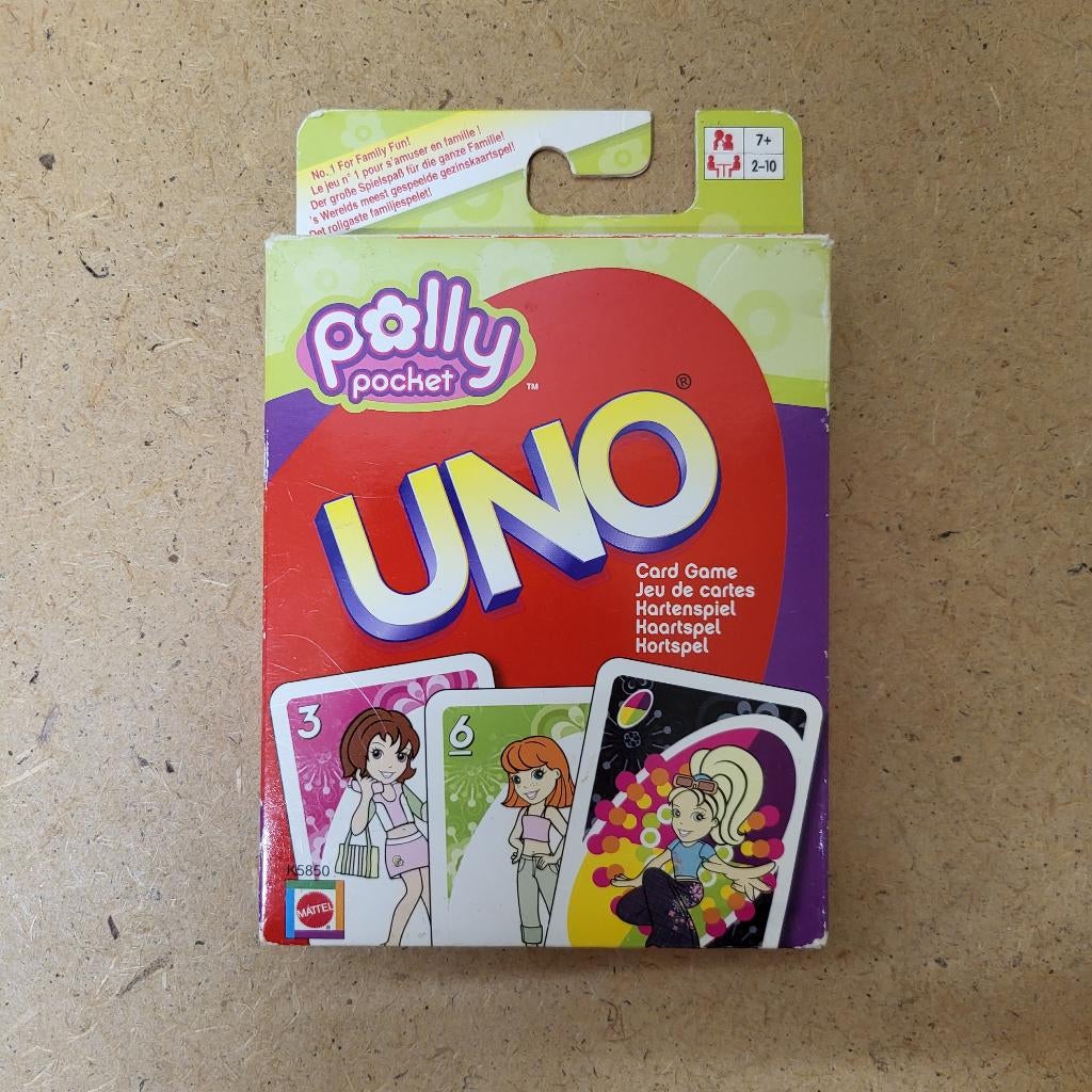 Uno Polly Pocket, Hobby en Vrije tijd, Gezelschapsspellen | Kaartspellen, Vijf spelers of meer, Ophalen of Verzenden, Gebruikt