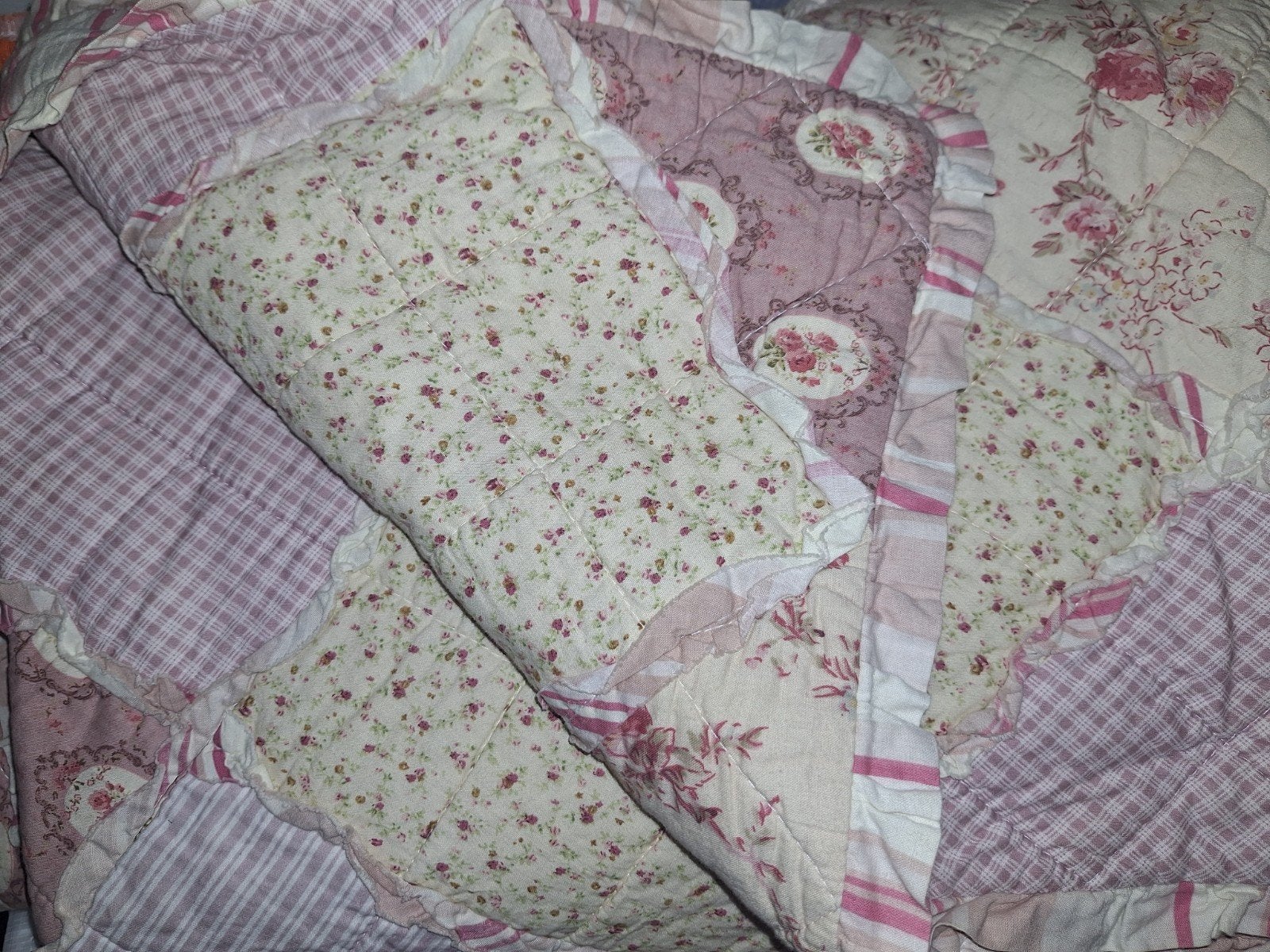 Lavandoux - Danmark - plaid - oud rose - 135 x 215 cm, Verzenden, Gebruikt, Woondeken, Roze