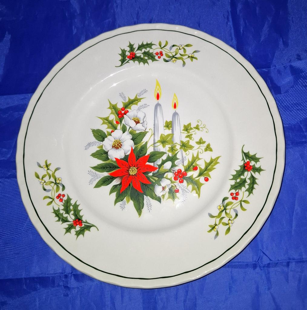 Prachtig Vintage Kerstbord Poinsettia – Royal Tudor England, Ophalen of Verzenden, Zo goed als nieuw, Bord(en), Overige stijlen