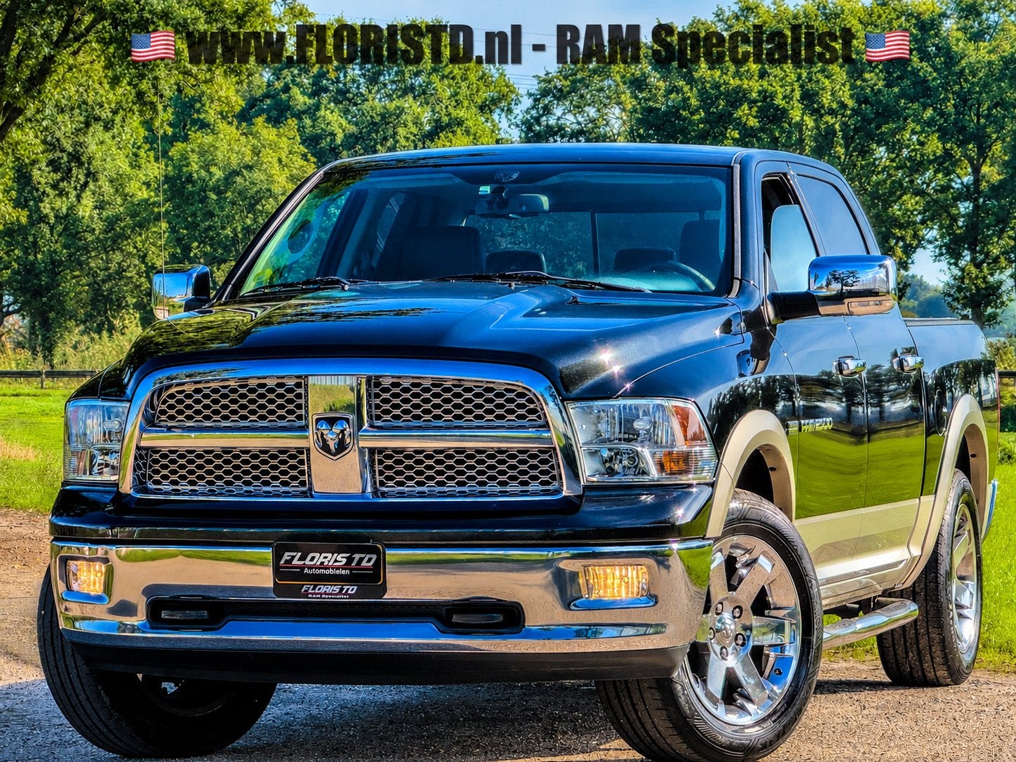 DODGE RAM 1500 5.7L HEMI 4X4 V8*LARAMIE*MARGE*YOUNGTIMER*LPG, Auto's, Automaat, Skiluik, Met garantie (alle), Zwart