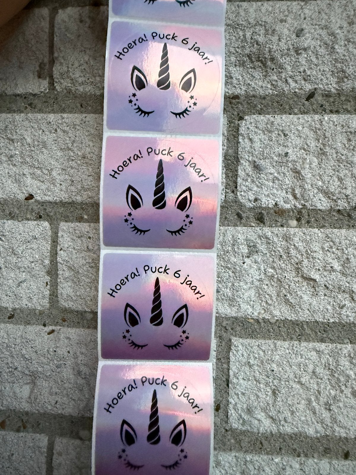 Gepersonaliseerde ronde stickers 5 cm - Traktatie, Ophalen of Verzenden, Nieuw, Meerdere stickers