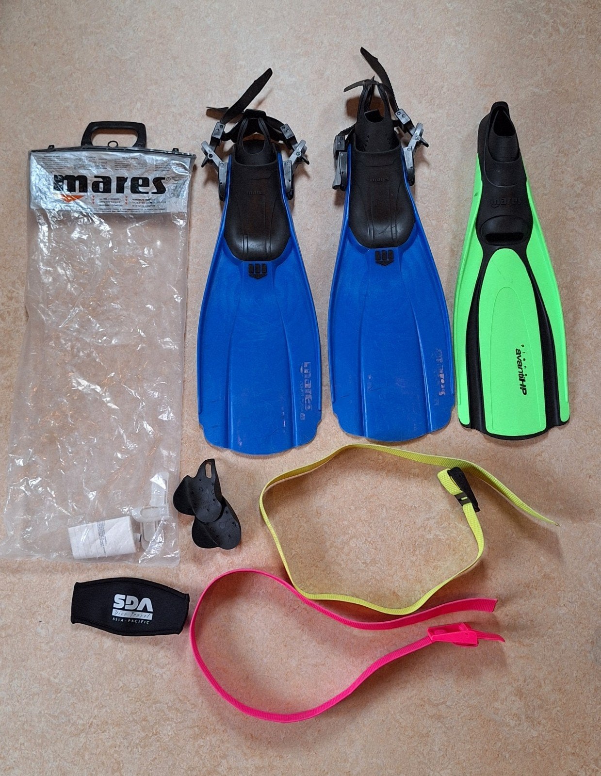 Mares duikvliezen en accessoires, Watersport en Boten, Duiken, Ophalen, Gebruikt, Zwem- of Duikvliezen