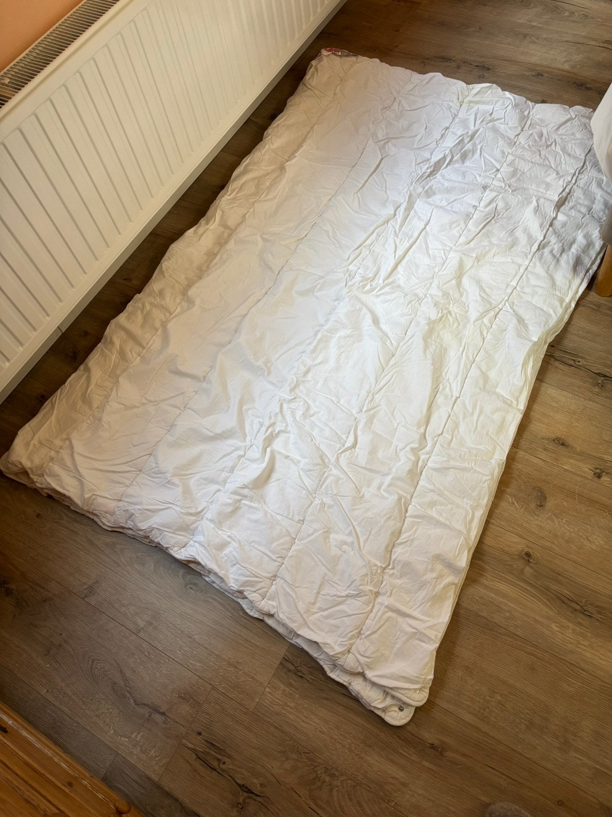 4-seizoenendekbed voor 1 persoon (120x200cm), Ophalen, Gebruikt, Eenpersoons, Wit