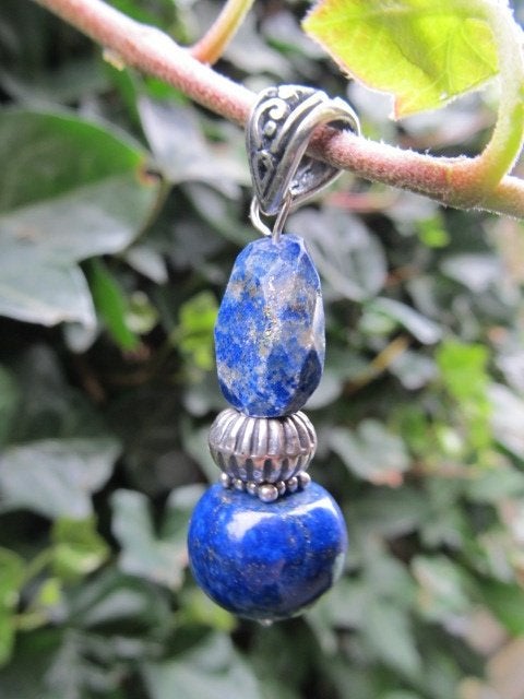 Hanger Cool Blue lapis lazuli-kraal zilver, Sieraden, Tassen en Uiterlijk, Ophalen, Blauw, Nieuw, Met edelsteen