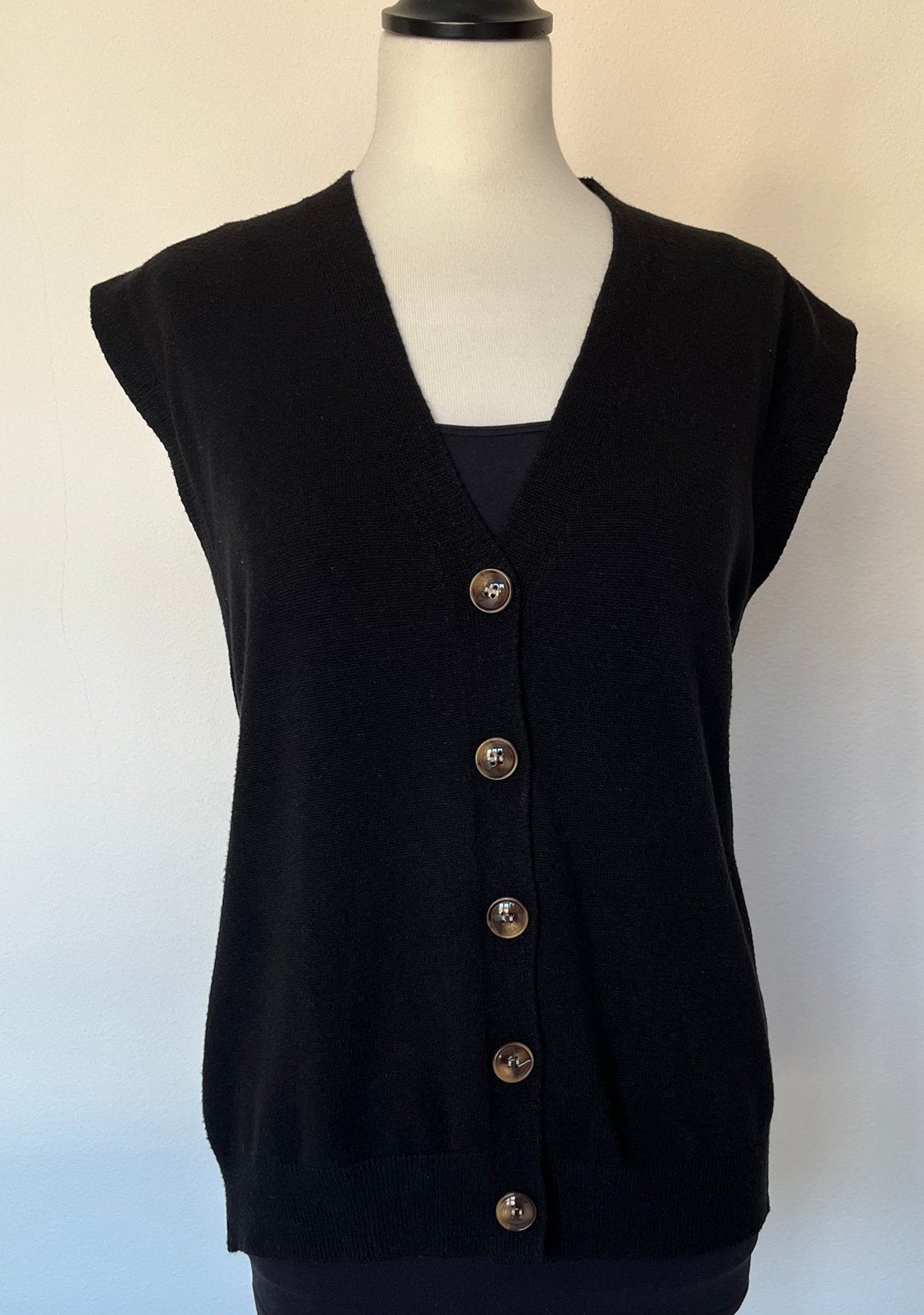 Things-I-Like zwart gebreid mouwloos vest maat L, Ophalen of Verzenden, Zo goed als nieuw, Maat 38/40 (M), Zwart