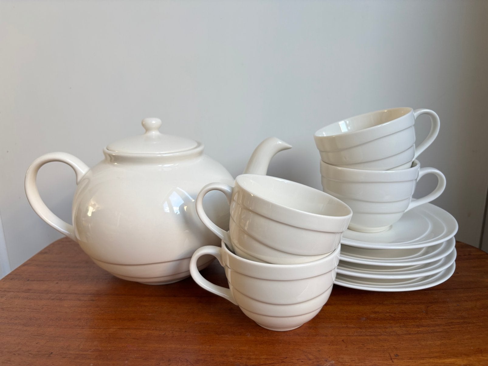 Jamie Oliver Waves: theepot met 4 kop en schotels, Ophalen, Overige typen, Zo goed als nieuw, Overige stijlen