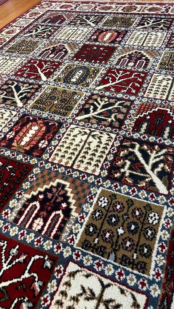 Vintage originele Bakhtiyar tapijt uit India 230/163 cm, Gebruikt, 100 tot 150 cm, Etten-Leur, Ophalen of Verzenden