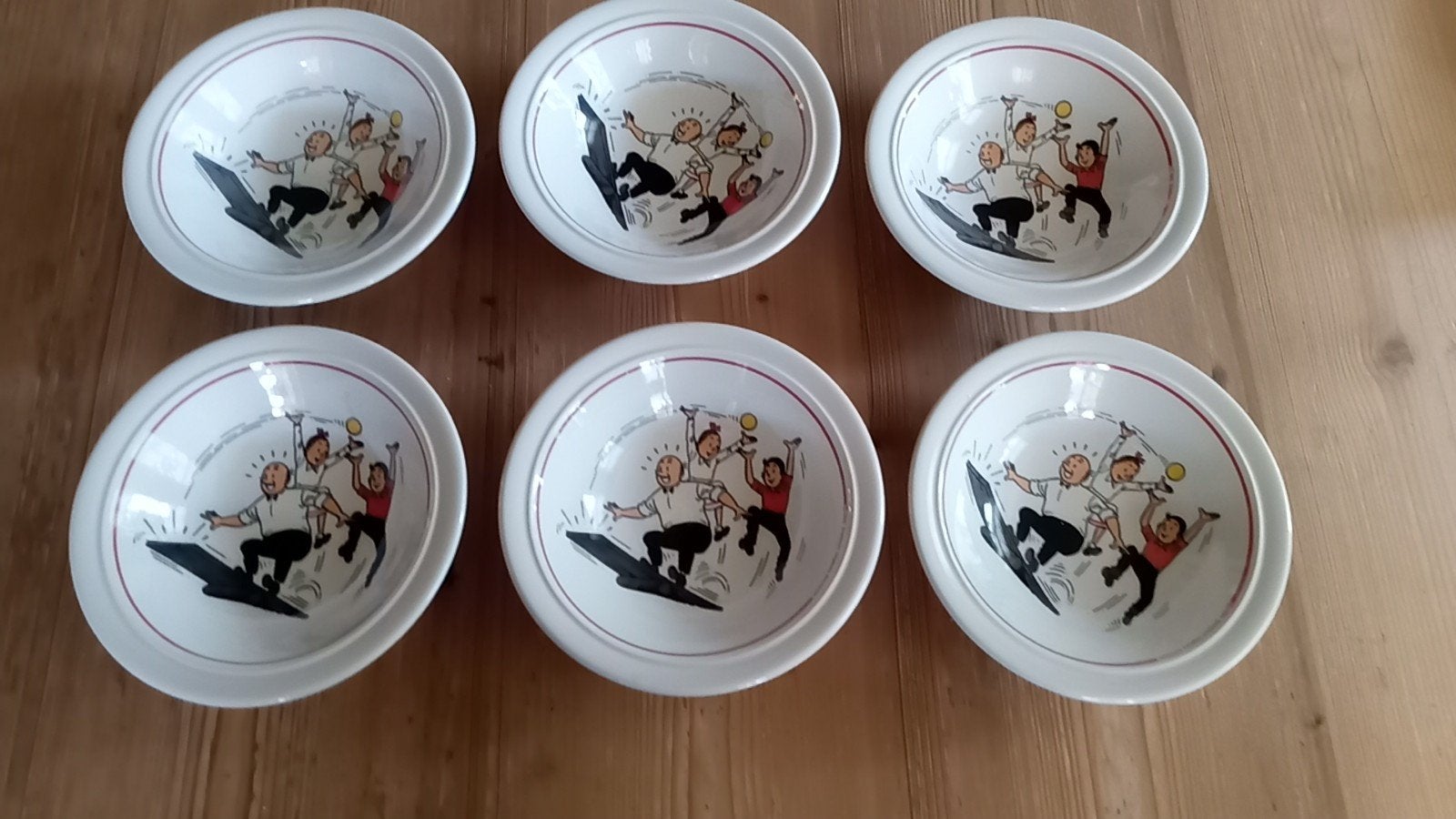 Suske en Wiske bordje/schaaltjes 6x samen:, Verzamelen, Ophalen of Verzenden, Mickey Mouse, Zo goed als nieuw, Servies