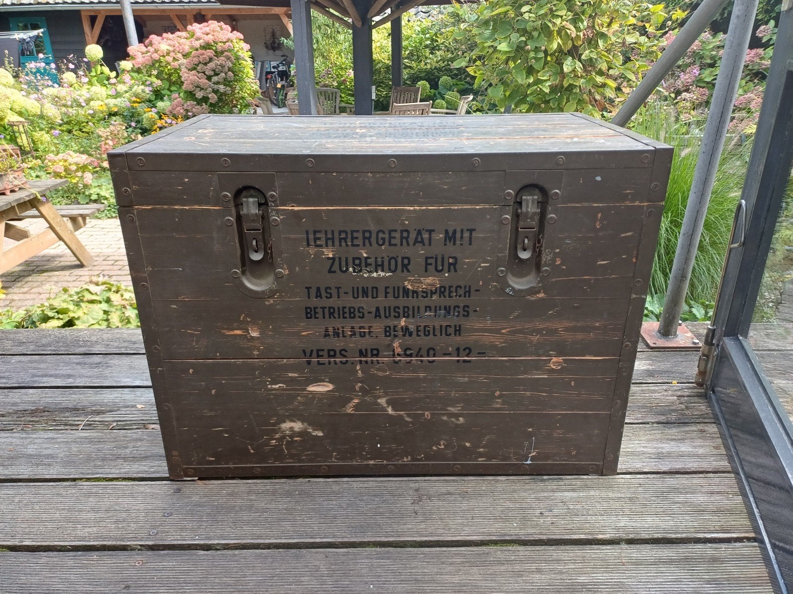 Historische houten Duitse legerkist, Ophalen, Kist of Geocache, Onbekend, Duitsland