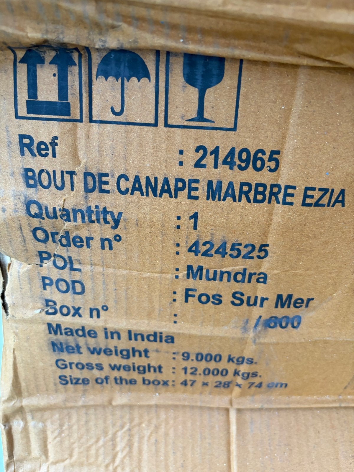 Bout de Canapé Marbre Ezia - Maison du Monde, Ophalen, Nieuw, Overige materialen