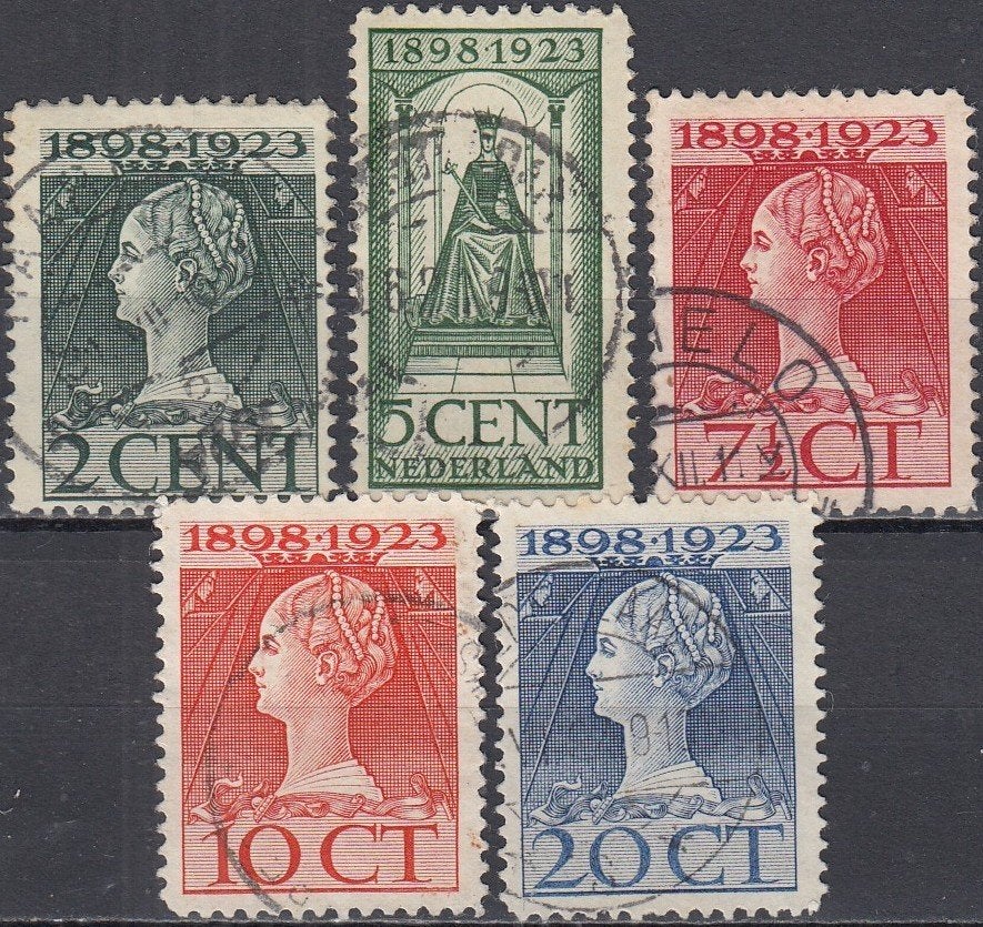 Nederland 1.55.9- 1923- Regeringsjubileum- Lijntanding G- GC, Postzegels en Munten, Verzenden, T/m 1940, Gestempeld