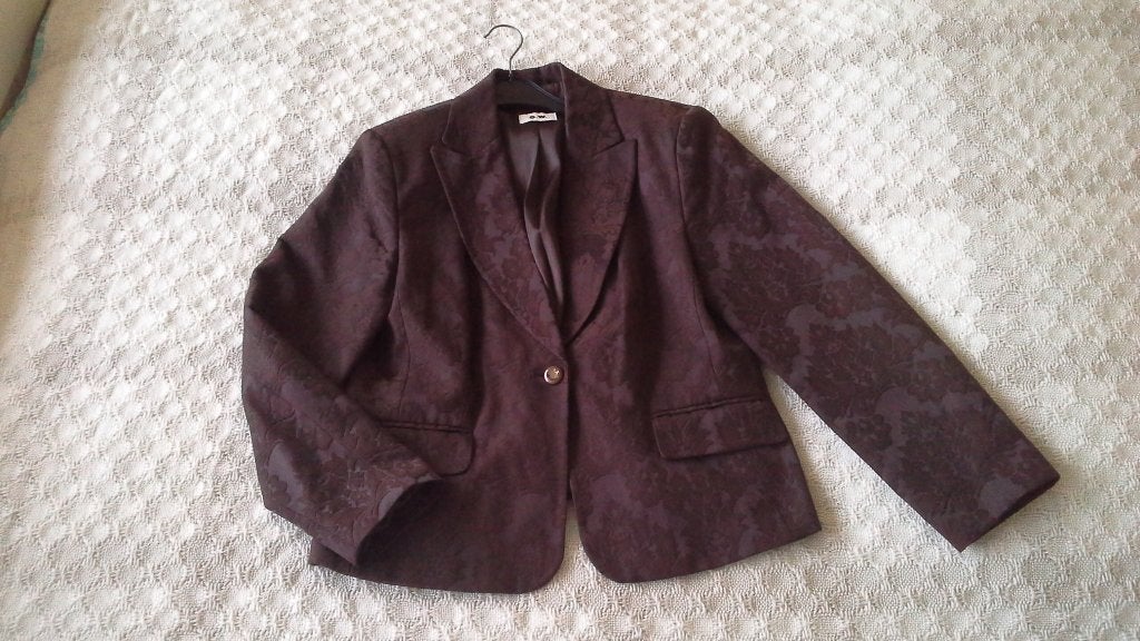 prachtig donkerbruine jasje Gerry Weber maat 42, Ophalen, Bruin, Maat 42/44 (L), Zo goed als nieuw