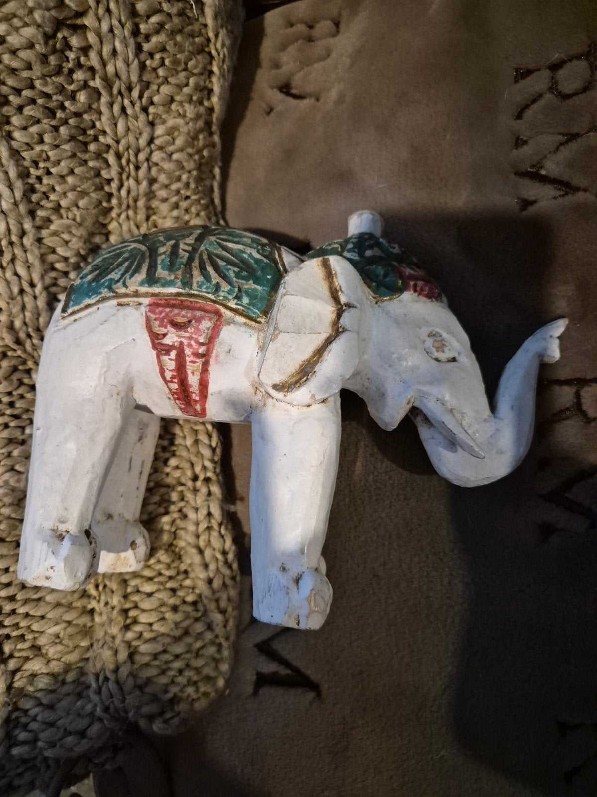 Houten olifant decoratie - Handgesneden, Ophalen of Verzenden, Gebruikt, Dier