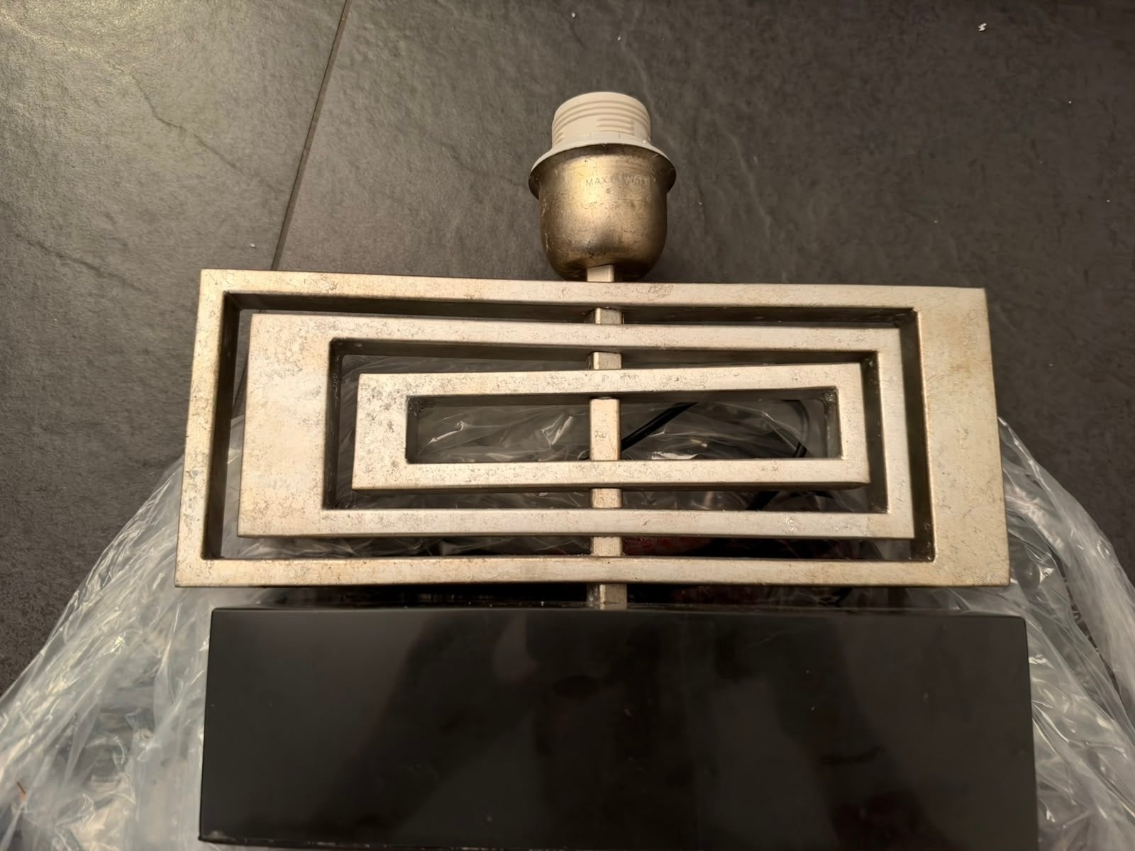 Moderne tafellamp Bouwman en Leclercq, Huis en Inrichting, Gebruikt, Sfeerlamp, Metaal, Modern