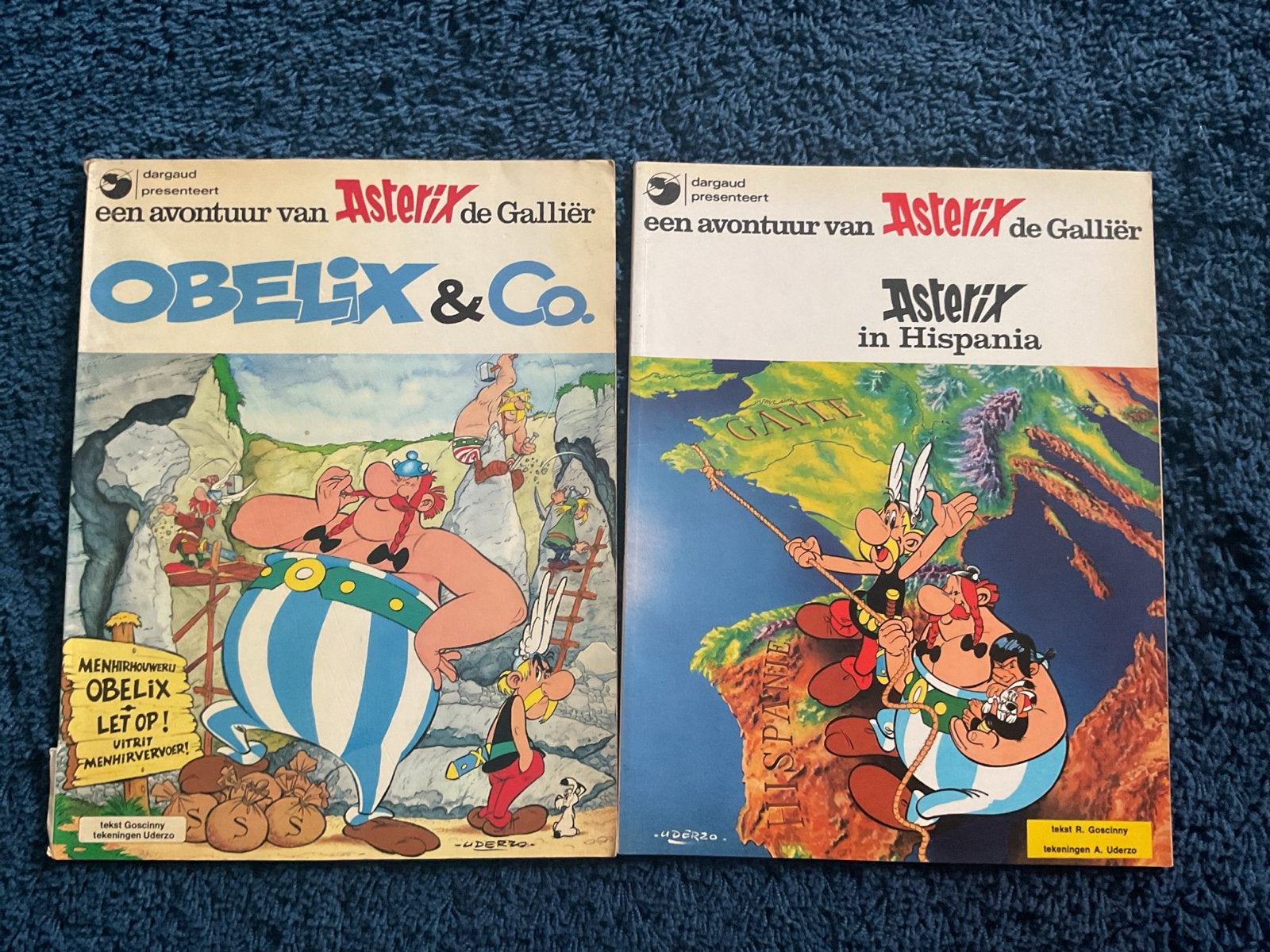 Asterix stripboeken: Obelix & Co. en Asterix in Hispania, Meerdere stripboeken, Ophalen, Gelezen