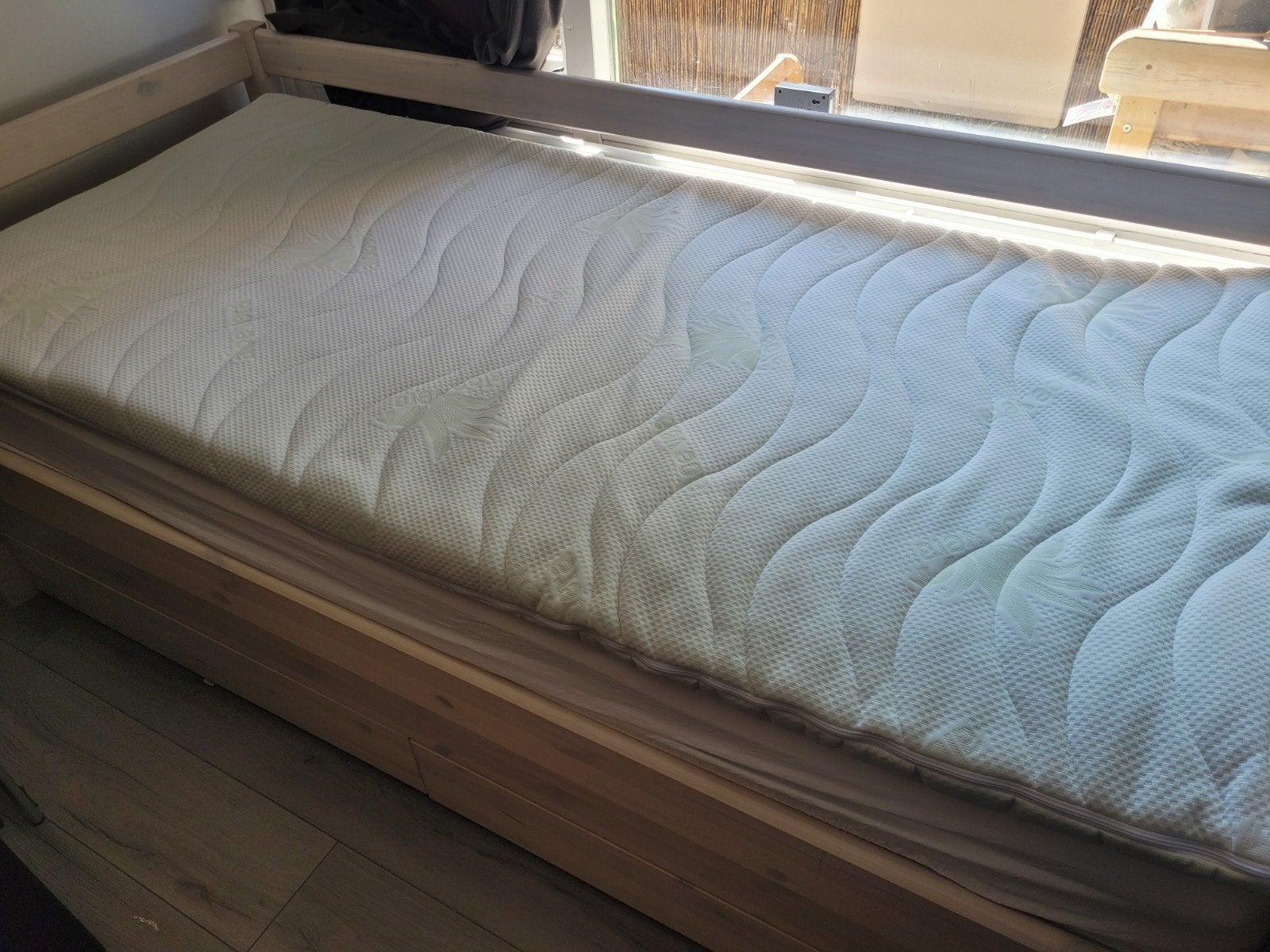 Flexa eenpersoons bed met logeerlade en opbergruimte, Ophalen, Gebruikt, 90 cm, Eenpersoons