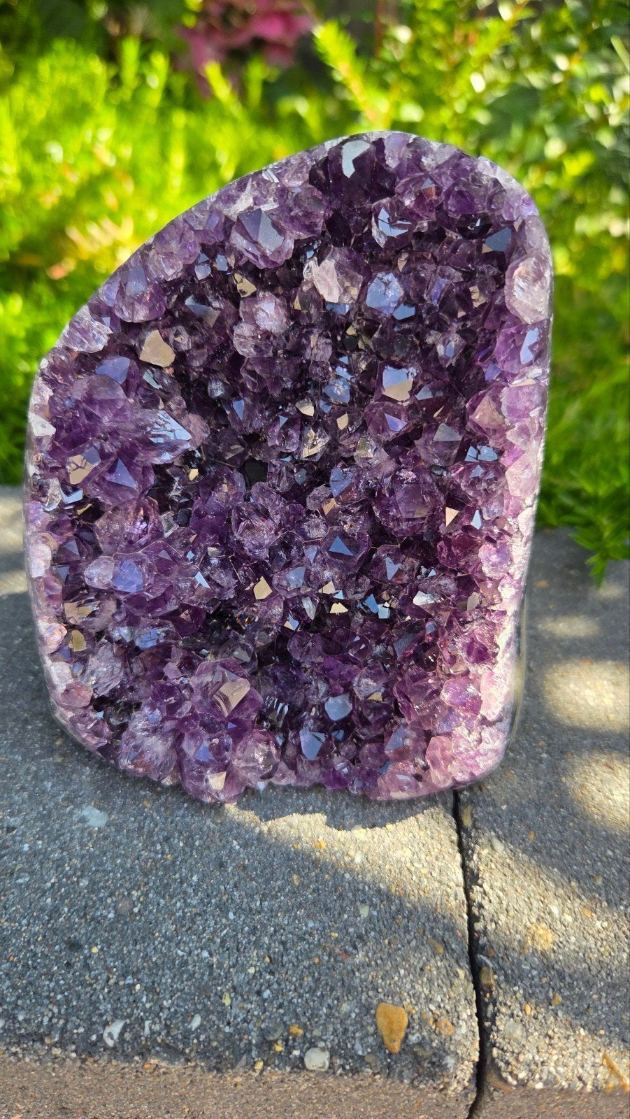 Uruguay Amethist Geode - 1 kg, 11 cm hoog, Ophalen of Verzenden