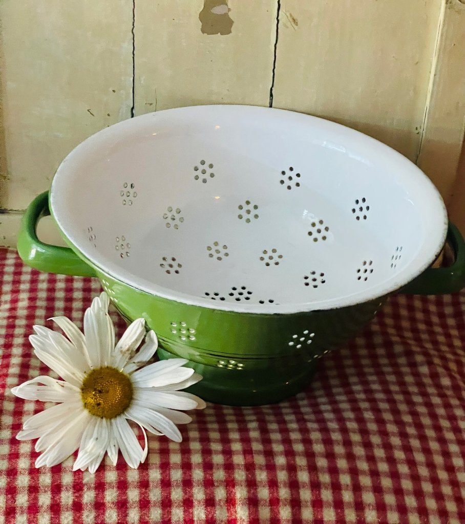 Emaille vergiet groen, Antiek en Kunst, Ophalen of Verzenden