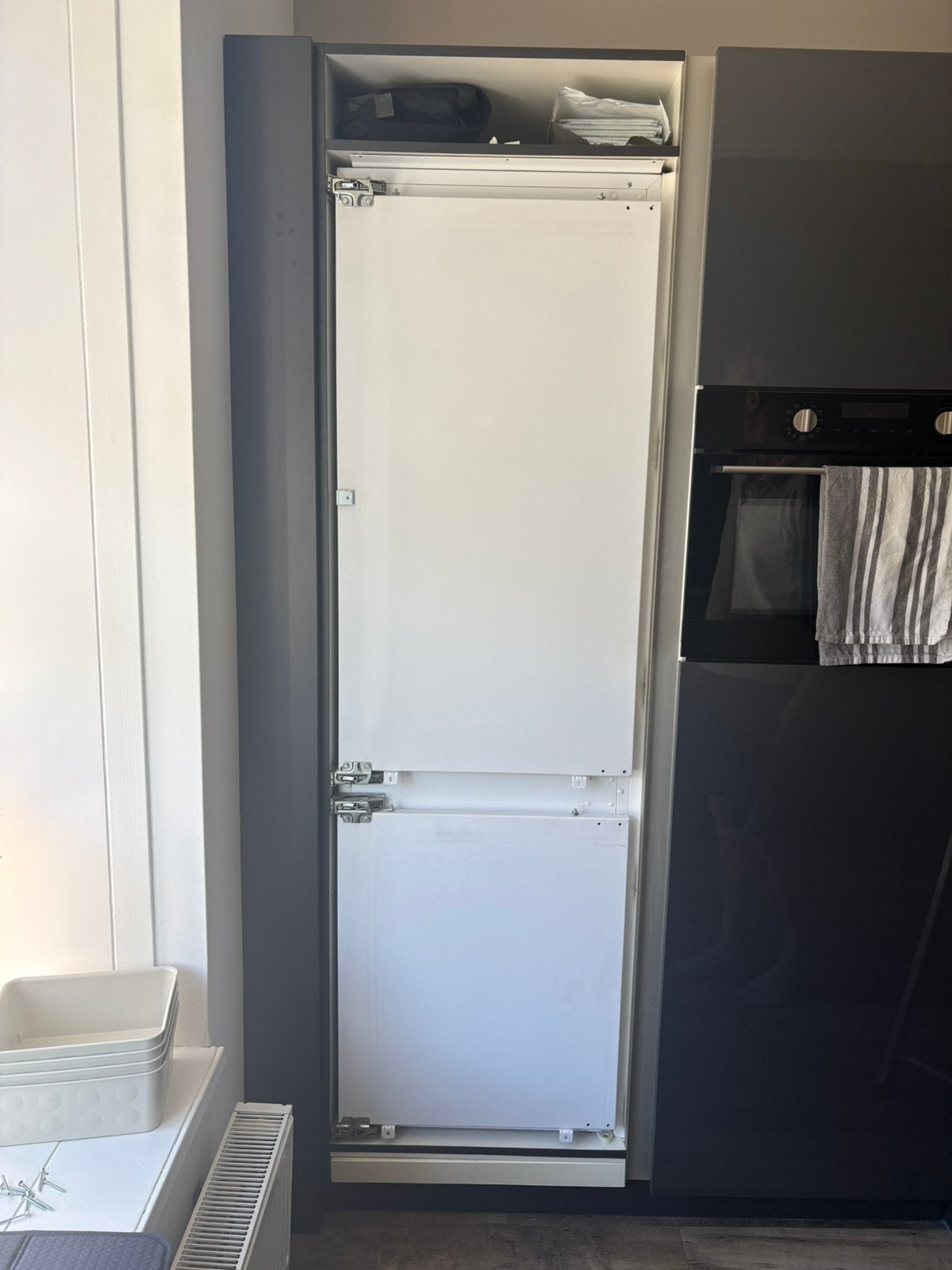 Pelgrim inbouw koel-vriescombinatie, Witgoed en Apparatuur, Koelkasten en IJskasten, Ophalen, Gebruikt, 200 liter of meer, 60 cm of meer