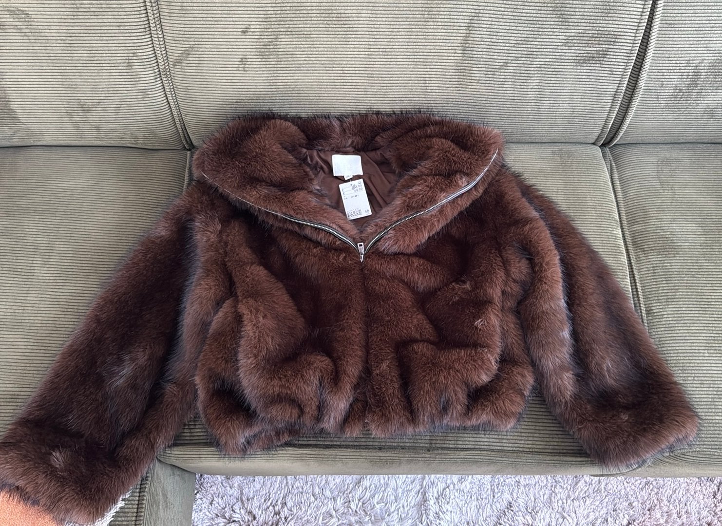Splinternieuw!! Dames fluffy jack/ winterjas (M: 40-42) H&M, Kleding | Dames, Ophalen of Verzenden, Nieuw, Maat 38/40 (M), Bruin