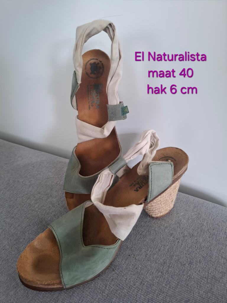 El Naturalista Sandalen Maat 40 Hak 6 cm, Gedragen, Groen, Sandalen of Muiltjes, El Naturalista