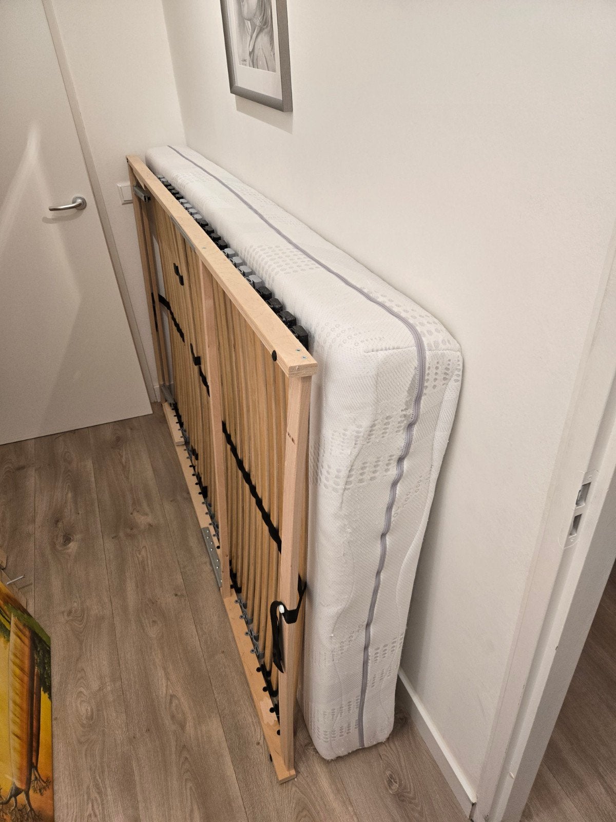 Lattenbodem 120x200 met matras - hoofdeinde verstelbaar, Ophalen, Twijfelaar, 120 cm, 200 cm