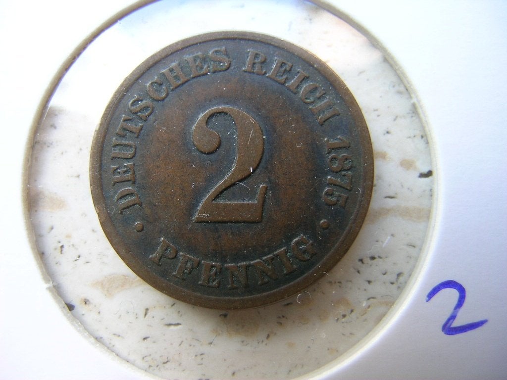2 Pfennig 1875 B Duitsland (nr 2), Ophalen of Verzenden, Duitsland, Losse munt