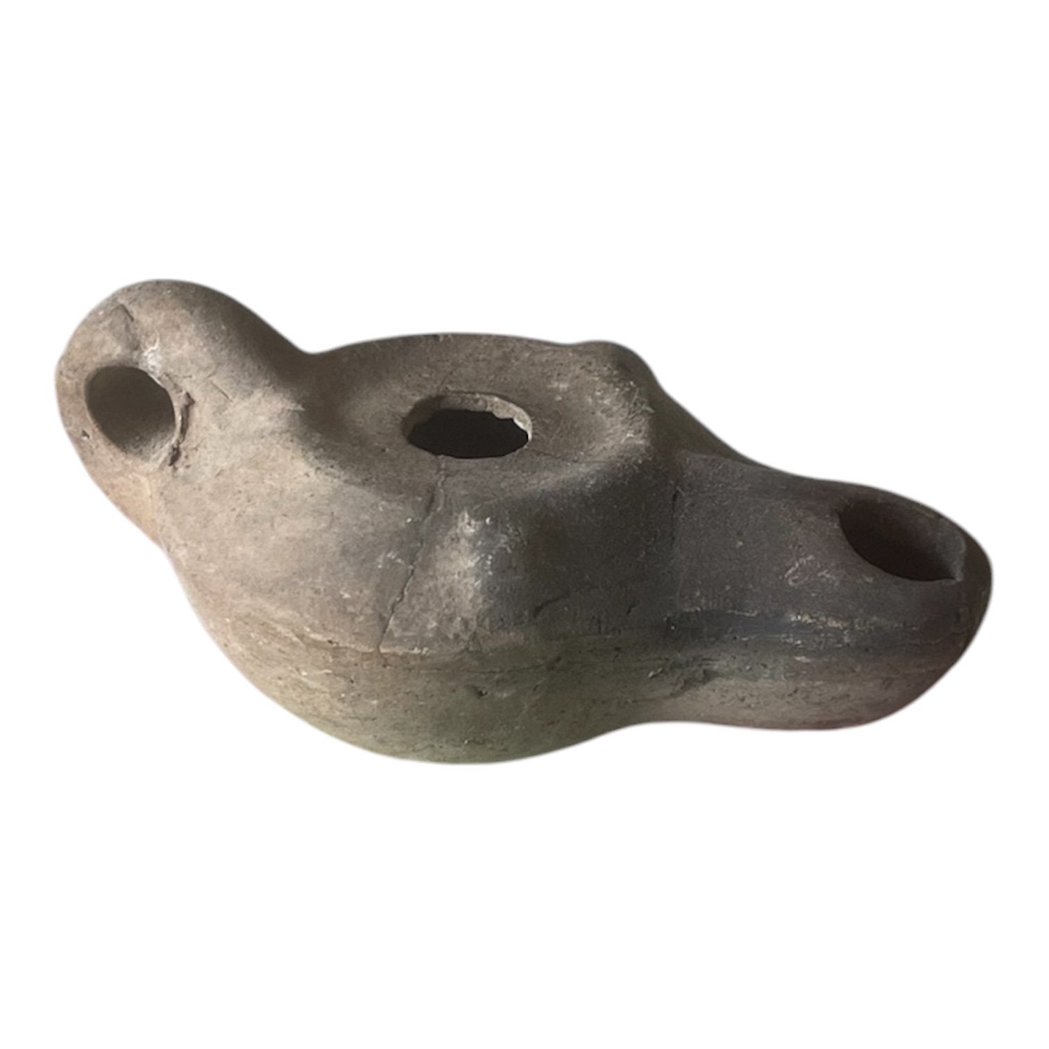 Bodemvondst olielamp Romeins 2e/3e eeuw. L. 9 cm, Antiek en Kunst, Antiek | Keramiek en Aardewerk, Ophalen of Verzenden