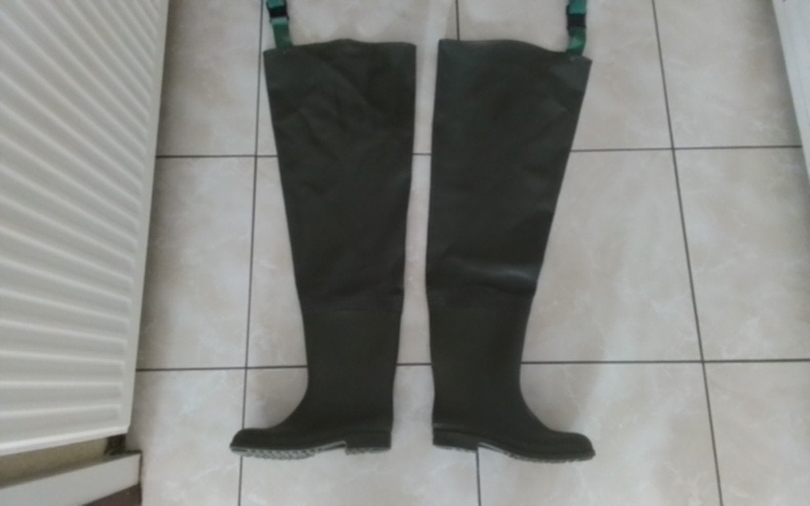 donker groene lieslaarzen voor in het water, Ophalen, Gebruikt, Kleding