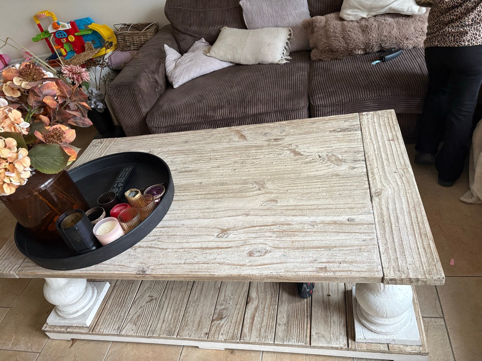 Robuuste salontafel, landelijk!, Ophalen, Gebruikt, 100 tot 150 cm, 50 tot 100 cm