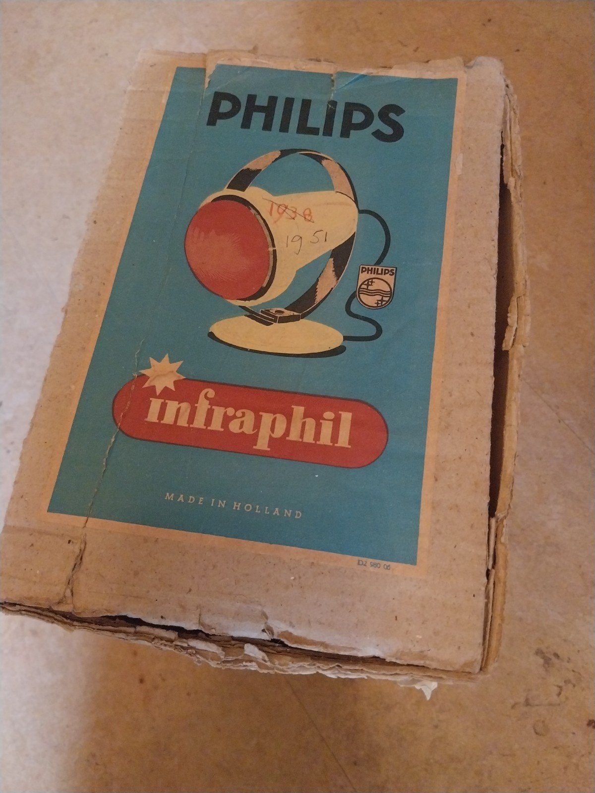Vintage Philips Infraphil Infraroodlamp - Jaren '50, Antiek en Kunst, Ophalen